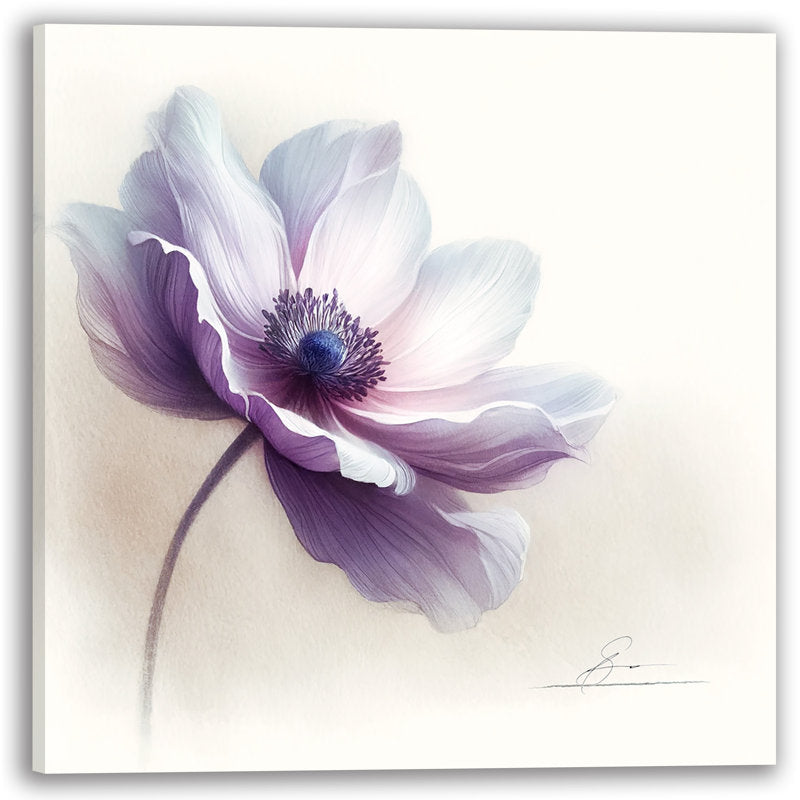 Elegant Lavender Anemone Wrapped Canvas Print