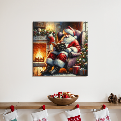 Cozy Hearthside Stories: Santa's Christmas Tales - Wrapped Canvas