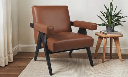Faux Leather Scandinavian Chair